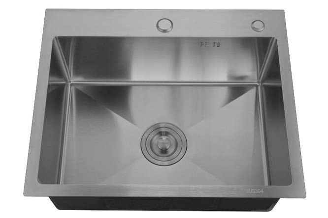 Изображение товара Врезная мойка РМС MR-6050BL из нержавеющей стали с раздвижной корзиной и дозатором 60х50х20 см