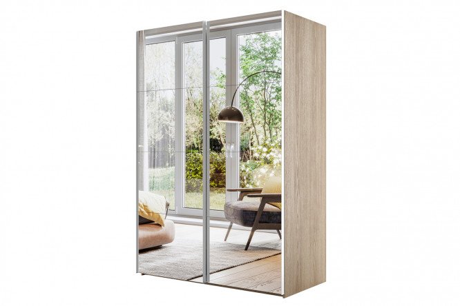 Изображение товара Шкаф-купе 2-дверный Comet 160х240 см дуб Бардолино с зеркалами
