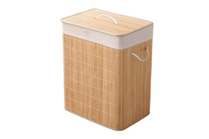 Изображение товара Корзина для белья For home с крышкой 40х60х30 см бежевый практичный дизайн