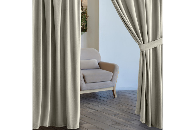 Изображение товара Штора бархатный блэкаут 150х270 см с лентой, однотонная туман