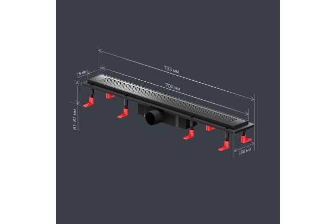 Трап для душа линейный AM.PM Primeflow W02SC-P11-070-01BM 700х75 мм, Комбинированный затвор