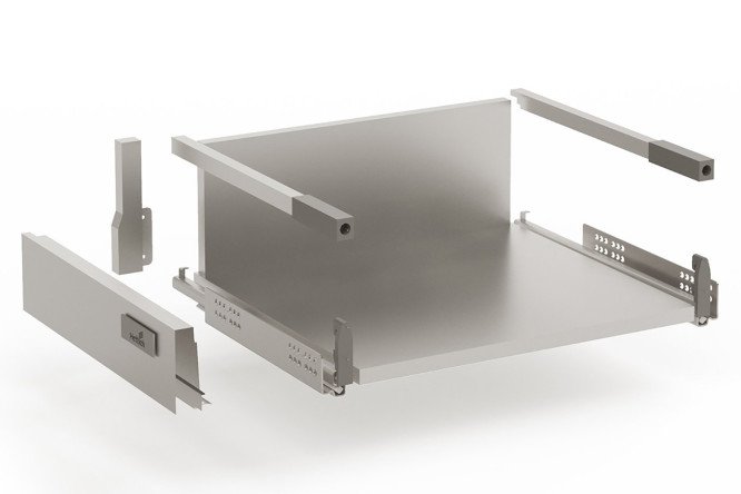 Выдвижной ящик высокий шкафа с push to open полного выдвижения Hettich InnoTech 41.8х14.4х47 см