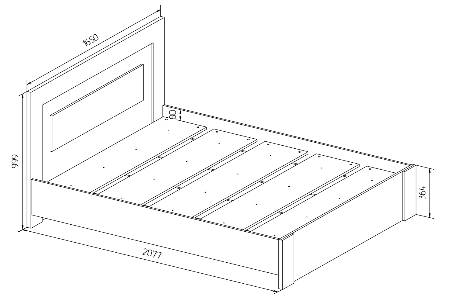 Кровать без подъёмного механизма Elisa 160х200