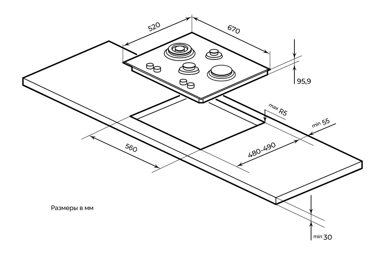 Газовая панель MGHGD 6501