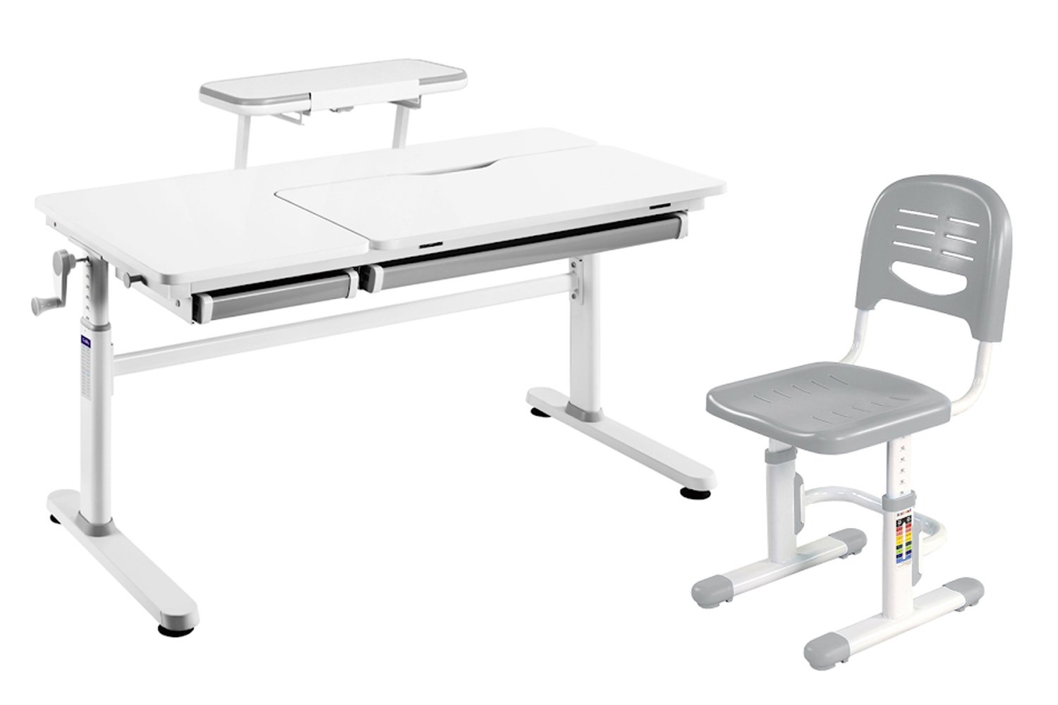Комплект парта Iris Grey SS16 + стул FunDesk SST3 Grey
