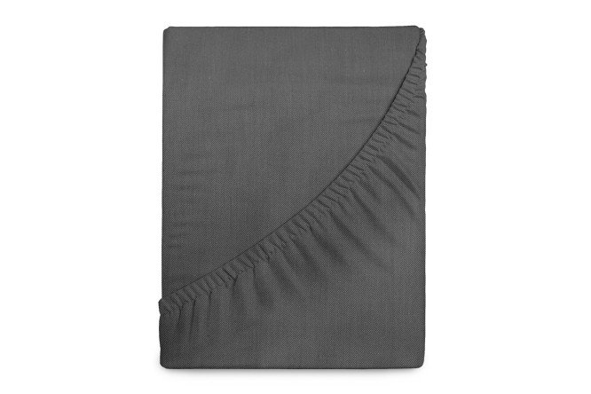 Простыня на резинке Sateen Graphite Сатин 160х200 см