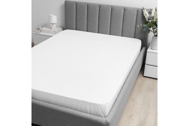 Простыня на резинке Warm White Поплин