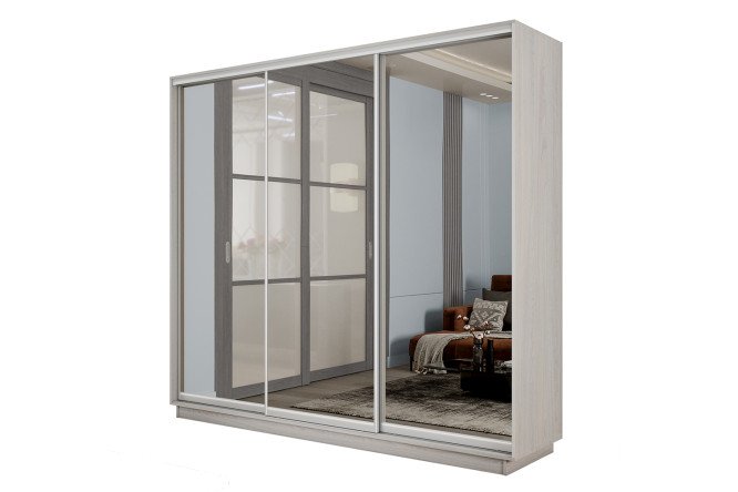 Изображение товара Шкаф-купе 3-дверный Slide-2 с зеркалами 210х240х60 см