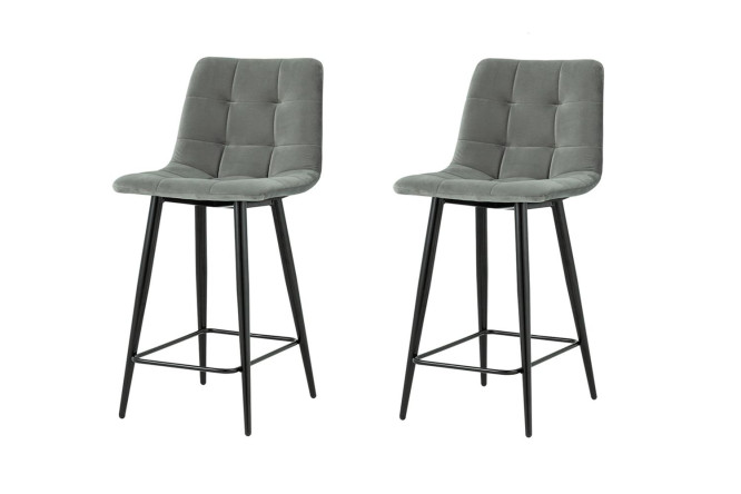 Изображение товара Набор стульев полубарных Stool Group Джанго 53х88х42 см, цвет обивки серый, ножек чёрный