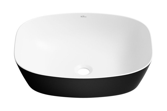 Изображение товара Накладная раковина из фарфора Ground breaking 337705000 51х13,5х39 см белый и черный матовые