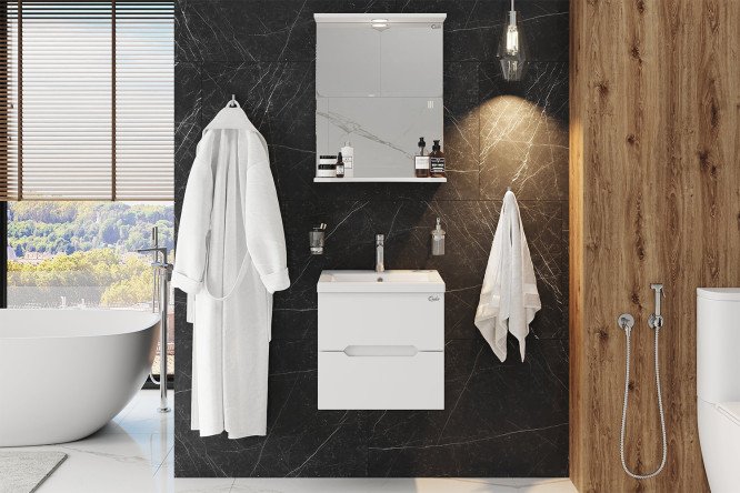 Изображение товара Ванный гарнитур  Айленд 50 подвесной, белый