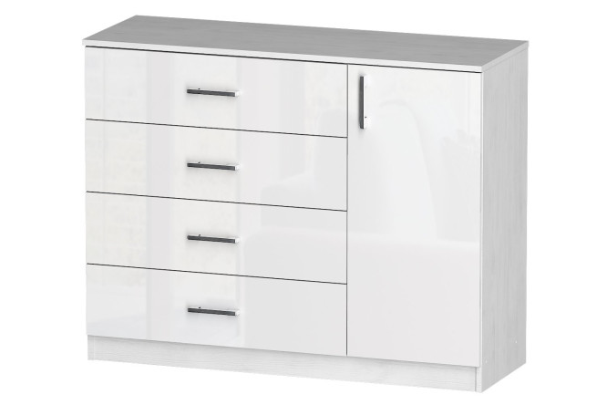 Изображение товара Комод Лайф белый бриллиант с каркасом из северного дерева 115х90х40 см