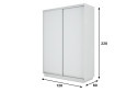 Шкаф-купе 2-дверный Slide-2 120/1 v.2, 120х220х60 см, белый снег/серебро