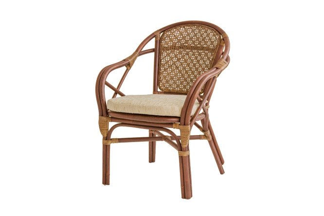 Изображение товара Кресло плетеное Петани цвет каркаса миндаль матовый, мягких элементов бежевый