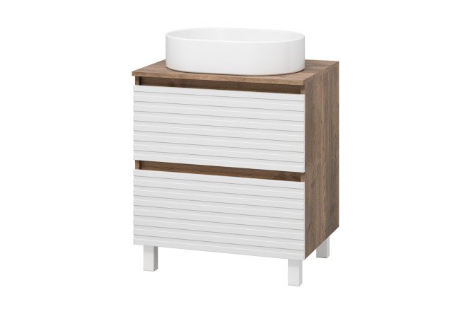 Изображение товара Тумба подвесная Dakota 60 60.4 см, цвет каркаса дуб галифакс олово, фасада белый