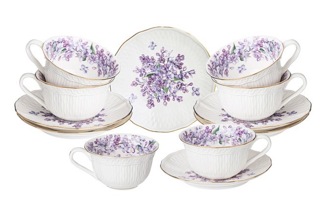 Изображение товара Чайный набор Lefard Lilac 6 перс., 12 предм., Фарфор