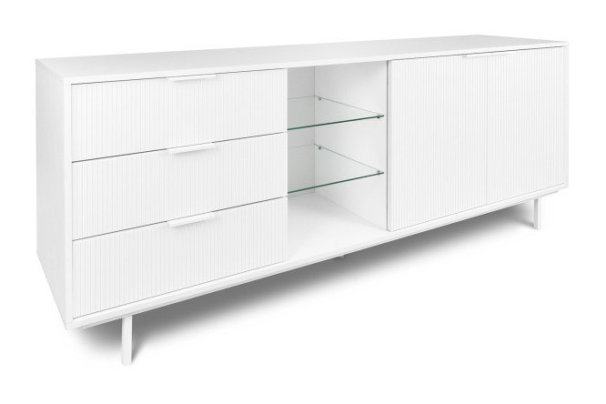 Изображение товара Комод Флёр MD белый 190х45х75 см современный шкаф для хранения мебели