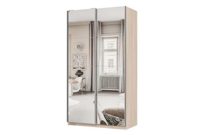 Изображение товара Шкаф-купе 2-дверный Практик 120х220х60 см с зеркалами