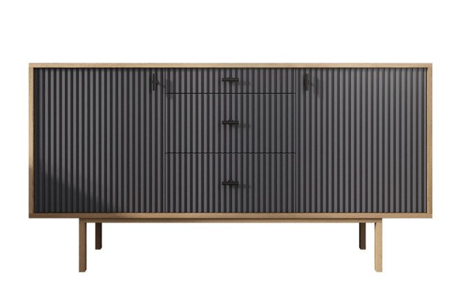 Изображение товара Комод Emerson с 2 дверками и 3 ящиками в сером цвете