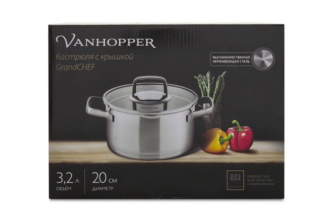 Фото 11 Кастрюля с крышкой VANHOPPER Grandchef 3.2 л
