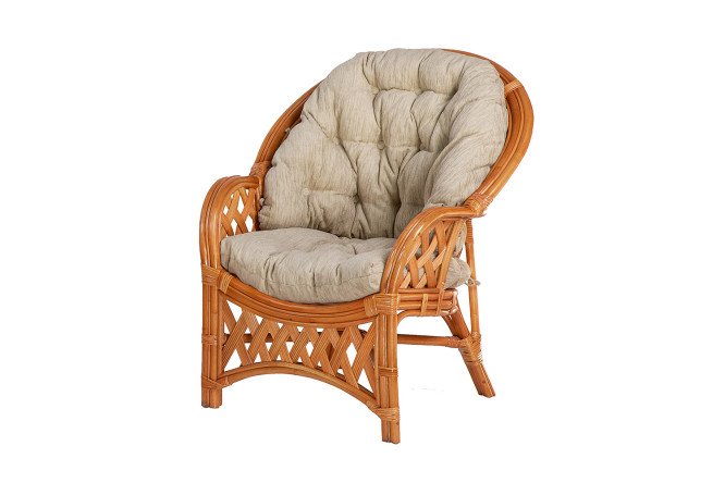 Изображение товара Кресло Черчилль цвет каркаса коньяк бежевые мягкие элементы комфортное мебельное изделие