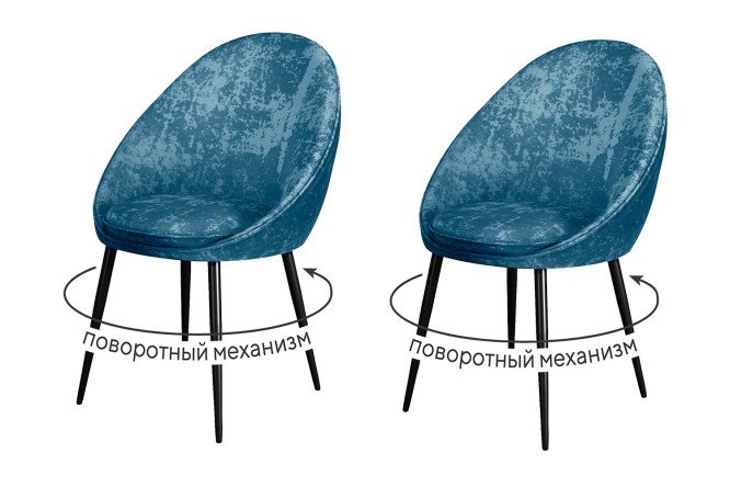 Изображение товара Комплект поворотных стульев DIKLINE 234 с велюровой обивкой