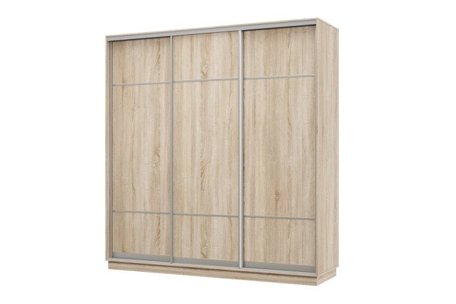 Изображение товара Шкаф-купе 3-дверный Практик 24 180x240 см с дубовым фасадом
