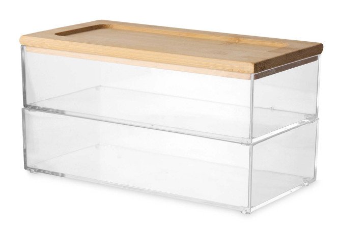 Изображение товара Органайзер с крышкой MITTE Bamboo двойной 19.5x10x9.5 см