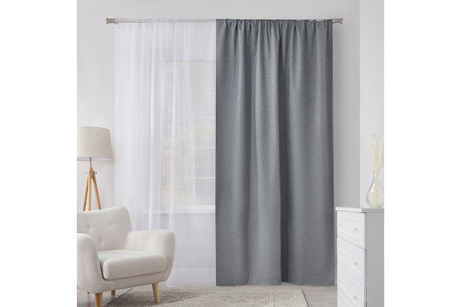 Изображение товара Штора на ленте MICASA Stella 180х280 см, 1 шт., цвет серый