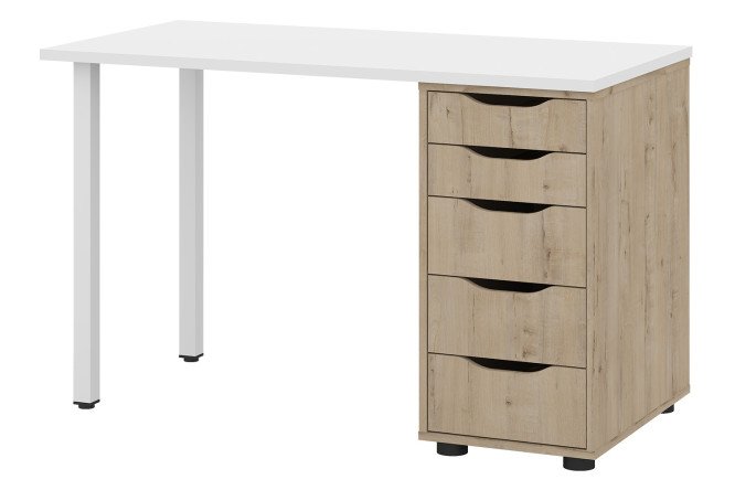 Изображение товара Письменный стол Alexys 120 см с тумбой белый дуб ирландский