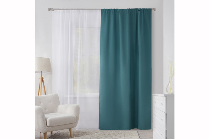 Изображение товара Штора на ленте MICASA Jacqueline 150х280 см, 1 шт., цвет голубой