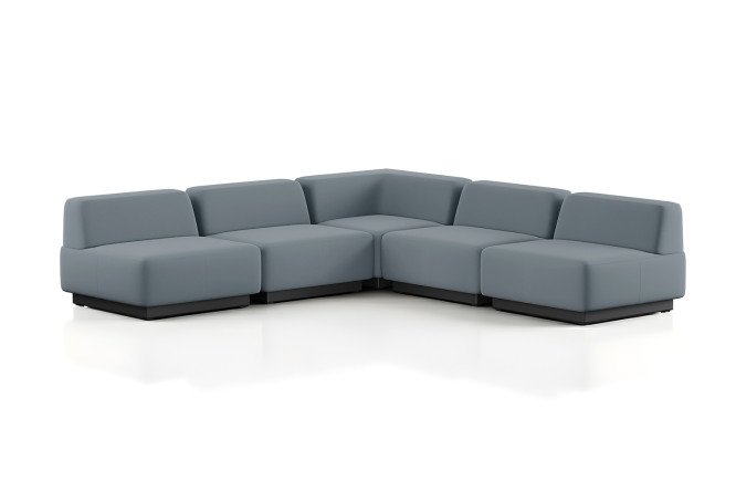 Изображение товара Модульный диван Сиб mod.6 270x70x270 см экокожа серый современный дизайн