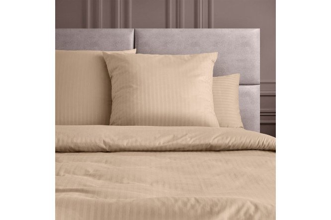 Комплект постельного белья Stripe Premium Bronze 200х220 см, Евро