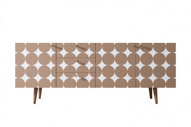 Изображение товара Комод Berber с принтом, размеры 180х70х40 см, коричневый каркас