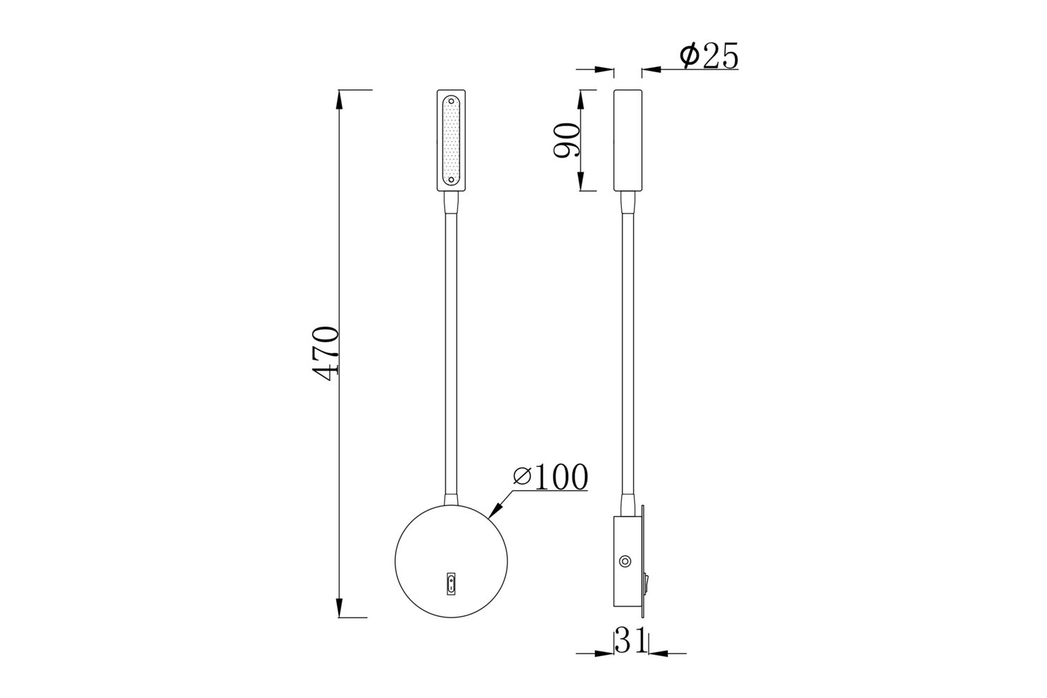 фото Бра led ceiling wall stem maytoni