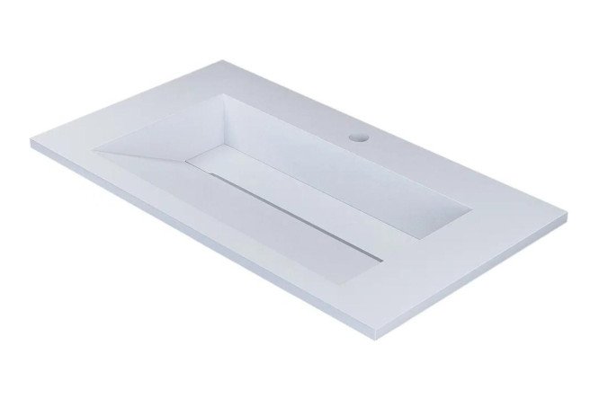 Изображение товара Раковина полувстраиваемая Next 290000009 из литьевого мрамора 80x13x45 см