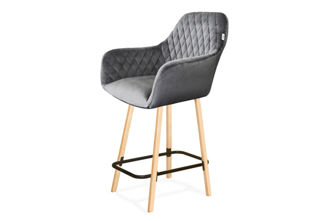 Изображение товара Стул полубарный SHT-ST38/S94-1 с подлокотниками, угольно-серый