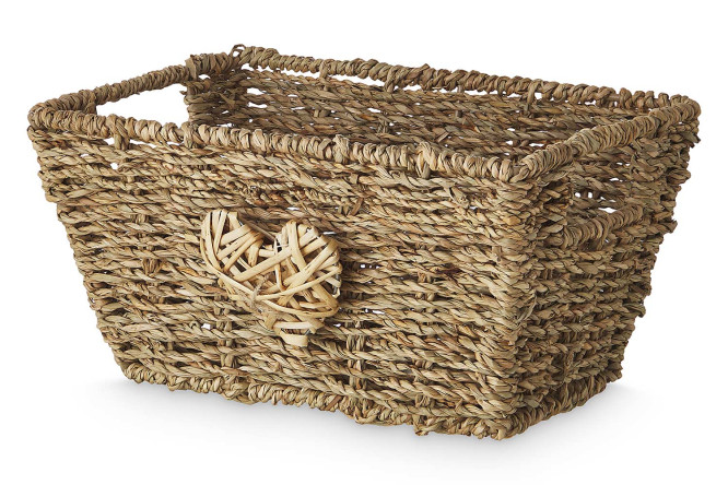 Изображение товара Корзина Nova 25х17х13 см из травы и ивовой лозы бежевого цвета