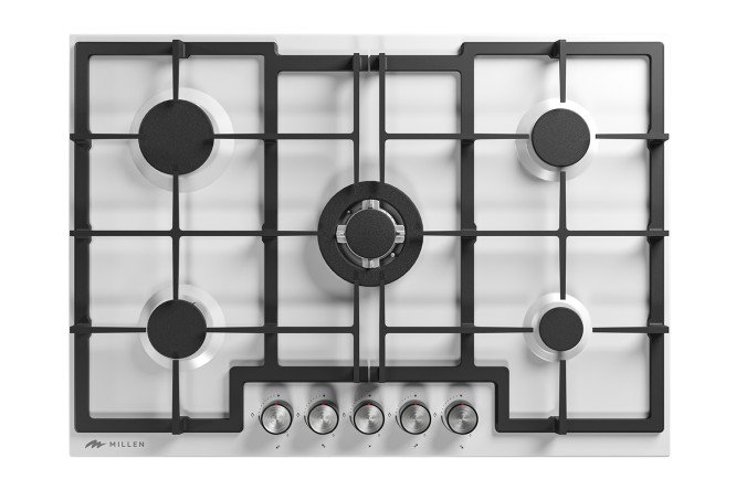 Изображение товара Газовая панель MILLEN MGHD 7501 WH 74 см с 5 зонами нагрева и эмалированной поверхностью