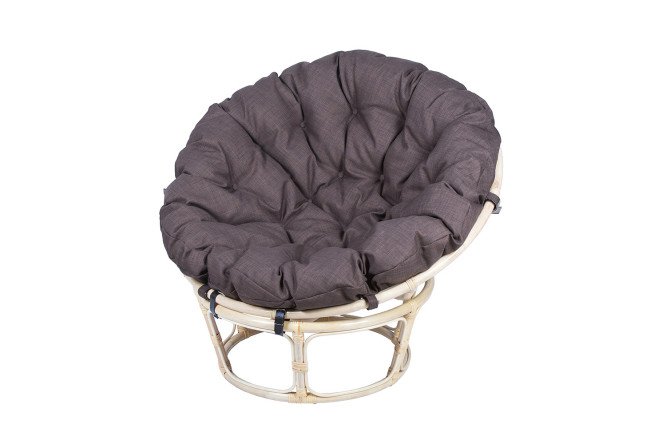 Изображение товара Кресло Папасан 115х85х115 см, цвет каркаса натуральный, мягких элементов коричневый