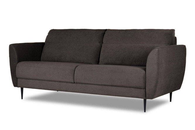 Изображение товара Трехместный диван Mos из велюра коричневый - современная мебель для гостиной