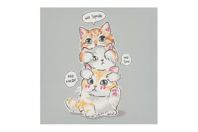 Изображение товара Репродукция Три котёнка 30х30 см