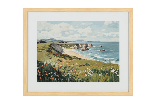 Изображение товара Постер в раме Берег в цветах 50х40 см стильное настенное украшение