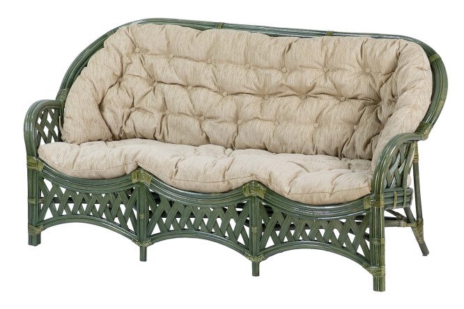 Изображение товара 3-местный диван Cobana оливковый с бежевыми элементами комфортная мебель