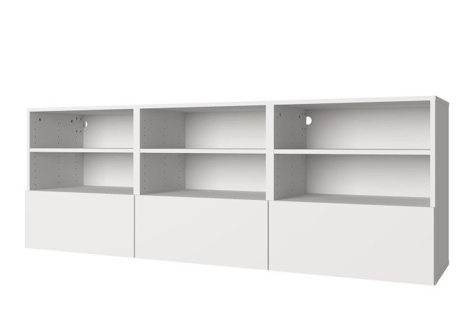 Изображение товара Тумба 6 полок и 3 ящика Оскар 180х64 с push to open