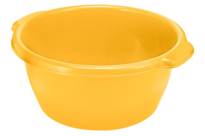 Изображение товара Таз 14 литров из прочного полипропилена яркого жёлтого цвета