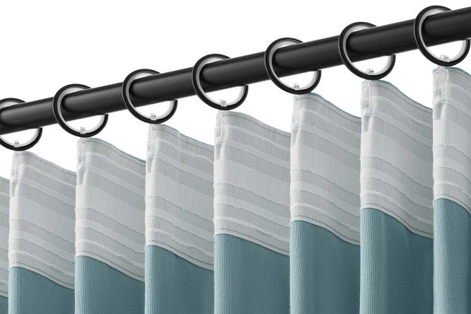 Штора MICASA Janelle 145х260 см, 1 шт., цвет бирюзовый