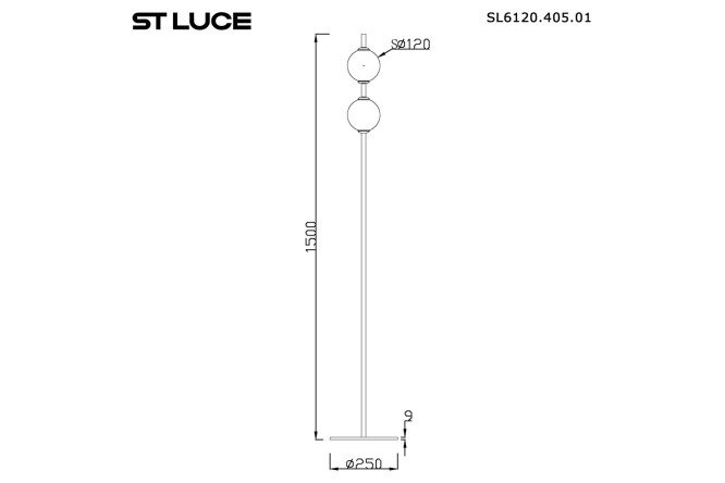 Светильник напольный ST LUCE Peek 25x150x25 см, LED