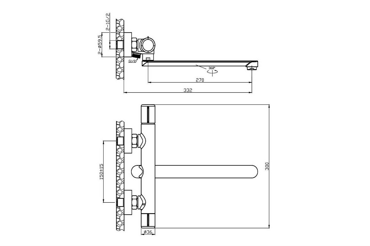 фото Смеситель для ванны slim a2221100 hoff