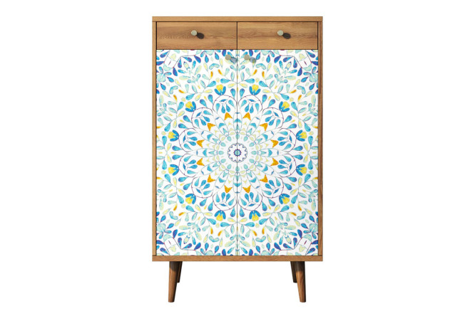 Изображение товара Комод Berber с 2 ящиками и дверками 70x120x45 см коричневый дизайн Print_46